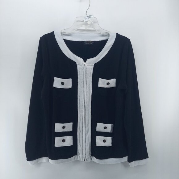 BCBG MAXAZRIA black  blazer french terry size large - Picture 1 of 11